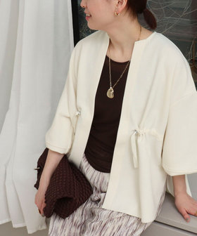 ウエスト絞りカットソー羽織