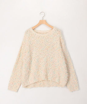 リボンチュール×カスリスラブ ラウンドプルオーバーニット