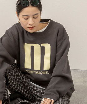 】【MAQWEL/マクウェル】 LARGE M プリントスウェット裏起毛