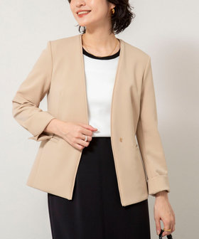 《セットアップ対応》ウォッシャブルWクロス2WAYストレッチジャケット