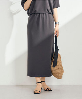 カットジョーゼットインゴムタイトスカート