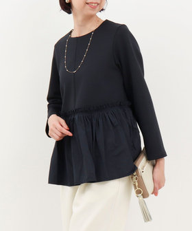 綿タッチダンボールニットブラウス