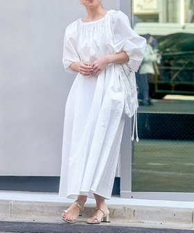 【WEB限定】ウォッシャブルボリュームスリーブワンピース