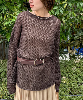 《手洗い可能》ペーパーヤーンメッシュプルオーバー