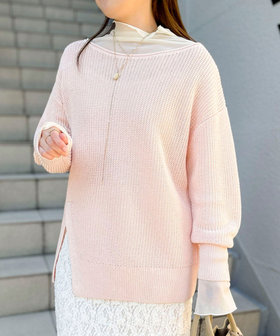 《手洗い可能》片畦前スリットプルオーバー