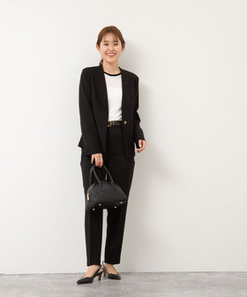 セットアップ対応》ウォッシャブルツイルテーパードパンツ（5