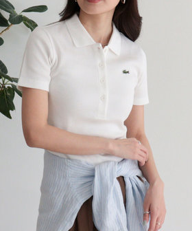 【LACOSTE/ラコステ】ワンポイントリブポロシャツ