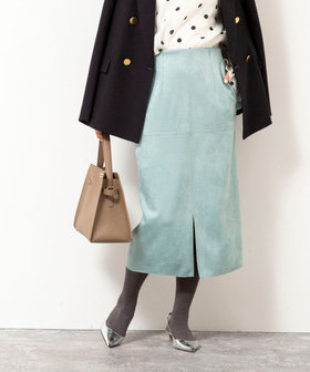 ［WEB限定 SPECIAL SALE！］ウォッシャブルストレッチスエード切替タイトスカート