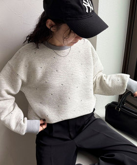 大人気リバイバル】ハート刺繍コンパクトスウェットプルオーバー