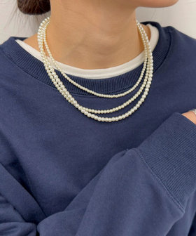 パール3連ショートネックレス