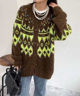 GREEN BUTTER/グリーンバター】Alpaca Nordic Cardigan（4-0335-6-22