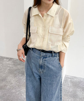 メッシュ切替シャツ（4-0021-5-21-004）｜fredy emue(フレディ エミュ