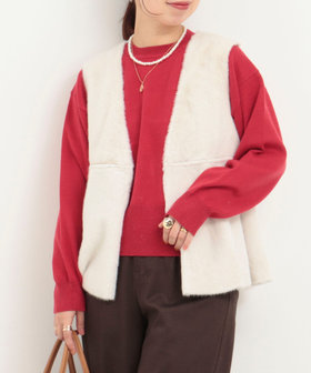 WEB限定 SPECIAL SALE！］フェイクムートンファーベスト（5-0807-6-04