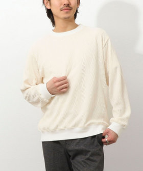 ヘリンボン柄ジャガードスウェット