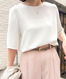 ウォッシャブルダブルクロスＴブラウス