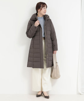 新品未使用スキャパメモリータフタコートチャコールグレー 撥水》ストレッチライトタフタロングコート（5-0818-6-08-002）｜MICO