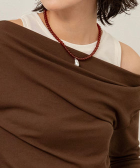 【MAQWEL/マクウェル】パールトップビーズネックレス