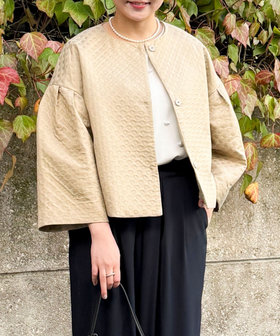 ドットジャガードブルゾン