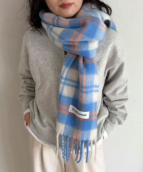 【秋冬の差し色に】ソフトタッチチェックマフラー 40