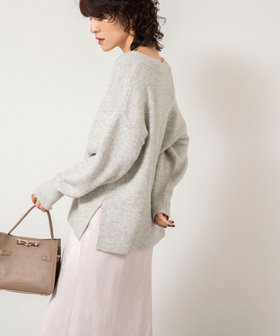 手洗い可能》モヘヤスパンコールVネックプルオーバー（5-0030-7-02-007