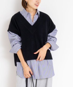 ウォッシャブルヘアリーＶネックベスト