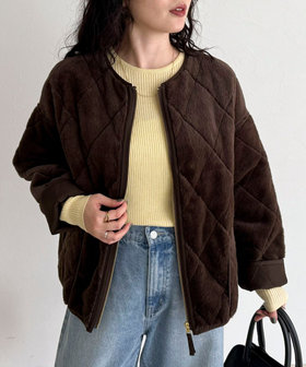 ファーキルトジップコート