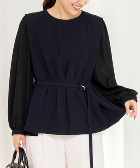 《セットアップ対応》ウォッシャブルダブルクロスブラウス