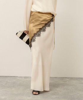 《セットアップ対応》【MAQWEL/マクウェル】ウォッシャブルサテンスカート