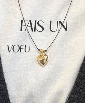 ハートトップラメ紐アジャストネックレス