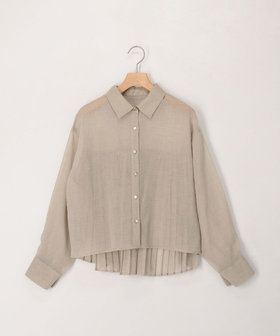 シアーリネンライク後ろプリーツシャツ
