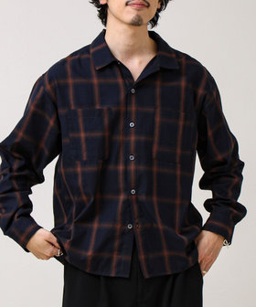 【奥行きのある色合い】オンブレチェック ロングスリーブシャツ