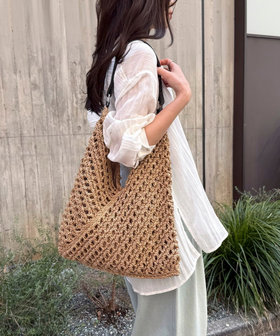 ミックスヤーンペーパー三角バッグ