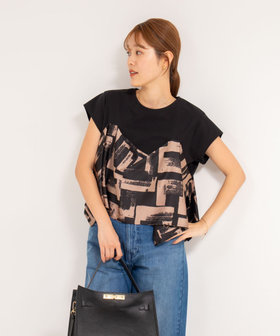 追加】スカーフ柄ビスチェ付き風Tシャツ（5-0273-2-03-002