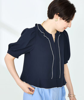 NOLLEY'S ストレッチジョーゼット半袖配色ブラウス　36サイズ NOLLEY'S（ノーリーズ）の「◇【WEB限定カラー/サイズあり