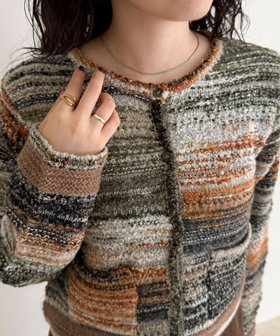 ツイードボーダーカーディガン（5-0385-5-22-001）｜fredy emue