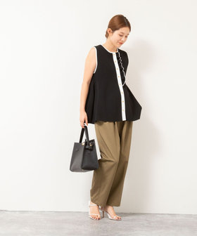 追加】《手洗い可能》フリル付きペプラムベスト（5-0035-5-02