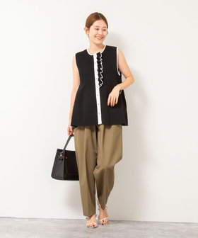 NOLLEY'S ノーリーズ フリル付きペプラムベスト 追加】《手洗い可能》フリル付きペプラムベスト（5-0035-5-02