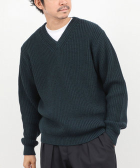 BATONER/バトナー】別注SOLIDWOOL V NECK KNIT ソリッドウール Vネック