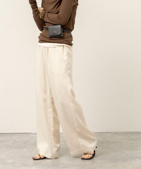 《セットアップ対応》【MAQWEL/マクウェル】ウォッシャブルサテンパンツ