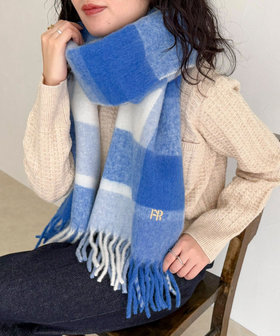 ライトブークレチェックマフラー45