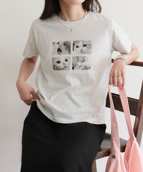 刺しゅう入りCAT PHOTO Tシャツ