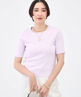 《アンサンブル対応》《手洗い可能》マルチファンクション5分袖プルオーバー