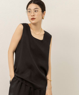 《セットアップ対応》【MAQWEL/マクウェル】ウォッシャブルサテンノースリーブ