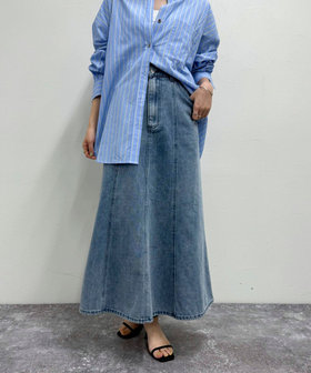 関税送料無【 JEANS】デニムスカート フレアスカート デニムフレアスカート【自宅で試着、返品送料無料】(S 中濃色
