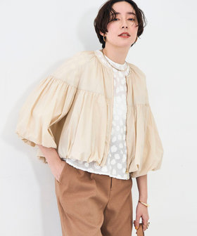 ウォッシャブル撥水ポケッタブルボリュームブルゾン