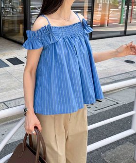 「fredy emue」 ノースリーブブラウス 38 ライトグレー レディース fredy emue ブラウス シャツ シアーオーガンジーレイヤード