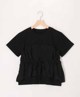 シアーチェックビスチェ付きTシャツ