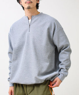 ワッフルフリース ハーフジッププルオーバー