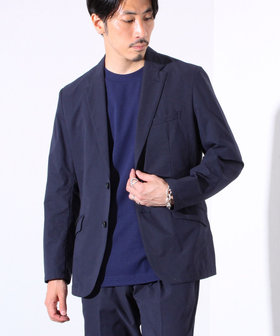 【3／18まで値下げ】D ノーラペル ジャケット　セットアップ 接触冷感/手洗い可能〉トリアセテート混 ノーラペル ジャケット