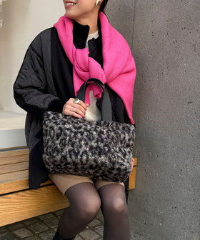 アニマル柄ボアトートバッグ